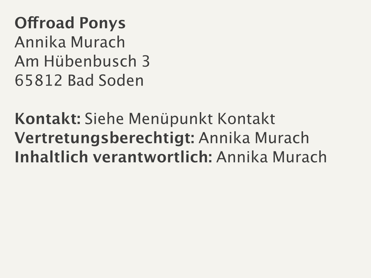 Offroad Ponys Impressum